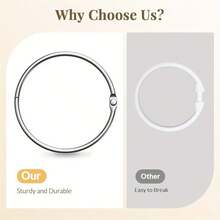 10pcs Metal Shower Curtain Rings, Anti-Drop Round Shower Curtain Hooks, Rust-Proof Shower Curtain Rod Hooks, Smooth Sliding Shower Curtain Rings, Easy Installation, Bathroom Shower Curtain Accessories, Suitable For Standard Shower Curtain Rods - Silver - View 8