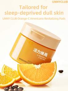 UNNY CLUB 200ml(100pcs) Vitamin C American Coffee Night Revitalizing Cotton Pads, 70% High Concentration VC, Brightening Enhanced Vitamin C Formula, Extract Awakens Dull Skin, Refines Rough Texture, Controls Oil And Shrinks Visible Pores, Refreshing Icy Texture, Please Perform Local Sensitivity Test Before Use, - Night Revitalizing - View 4