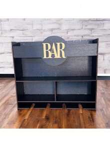 Bar De Parede Rustico Decoração Barzinho em MDF Churrasco Cantinho Retrô - Preto - Visão 3
