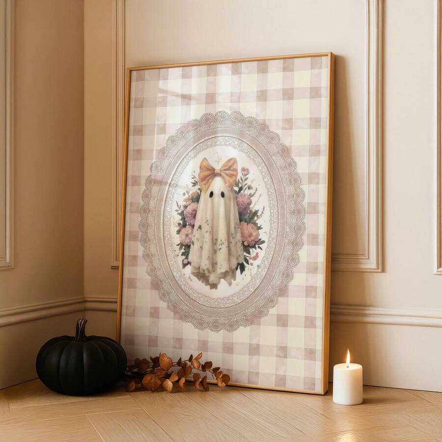 1pc Frameless Funky Ghost Vintage Halloween Rustic Wall Art Dorm Gift - Multi-color - View 1