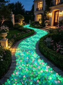 1000pcs/Bag Fluorescent Glow Resin Pebbles, Fluorescent Glow Stones, Suitable For Garden Landscape, Aquarium Fish Tank Bottom Sand, Vase Tank Filling, Glow Under Black Light - Multicolor - View 1