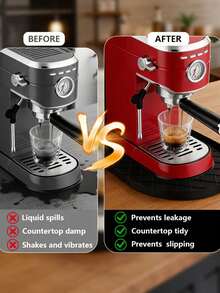 Non-Slip Silicone Mat, Suitable For Countertop And Bar Silicone Coffee Mat, Non-Slip Silicone Mat With Beveled Edge Design, Kitchen Appliance Protection Mat, Non-Slip And Leak-Proof, Compatible With Espresso Coffee Machines, Kitchen Appliance Protection Mat, Suitable For Most Coffee Machine Brands On The Market. - 1 Cleaning Cloth - View 4