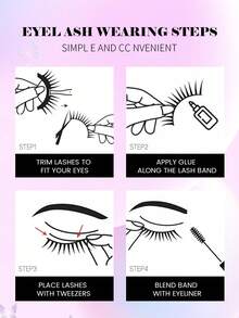 MAANGE 10 Pairs Natural Curly Thin Full Eye False Eyelashes, Natural Eyelashes, Cat Eye Style Extended Tail Eyelashes, Suitable For Daily Wear, Suitable For Parties And Holidays, Strip False Eyelashes - Black - View 10