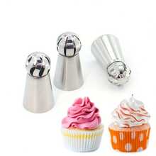 Ball Russian Piping Tips Set, 3 Pieces, Stainless Steel Cake Decorating, Frosting Icing, For Cupcakes, Cake, Cookie - Multicolor - View 8