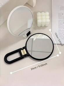 50X Magnifying Travel Hand Mirror With Handle, Double-Sided Hand Mirror, 10X/50X Magnification, Adjustable Handle/Stand, Foldable Travel Makeup Mirror, High Cost-Performance, Suitable As Christmas Gift, Cosmetics, Makeup Tools - Multicolor - View 10