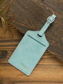 1pc Customized Embossed Name Luggage Tag, Suitable For Suitcase, Customized Gold Letter Combination Textured Suede Luggage Tag With Privacy Name Card, Personalized Travel Bag Backpack Label, Wedding Place Card, Gift Tag, Travel Accessories, Handmade, Fashionable Travel Gift, Bridesmaid Gift, Gift For Friends, Travel Essential - Multicolor - View 23