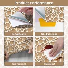 1 Roll 2D Spider Web Grid Self-Adhesive Wallpaper, Wood Grain Textured Geometric Removable Contact Paper, Peel And Stick Waterproof Decorative Wall Sticker, Modern Art Home Decor, For Bedroom, Living Room, Kitchen, Bathroom, Home Office, Room Decor - 1PC - View 8