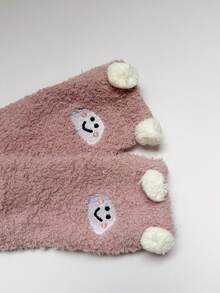 1 Pair Cartoon Pattern Knee-High Socks, Coral Fleece Long Tube Socks, Women's Thickened High-Top Socks - Multicolor - View 9