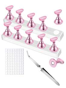 Magnetic Nail Display Holder,Acrylic Nail Display Stand For Nail Art Tip Practice,Nail Art Display Tool For Showing Different Nail Colors,Nail And DIY Manicure Training Accessory For False Nail Tip Display Practice Salon Home Use - Nail Art Practice Tools - View 12