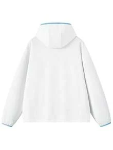 NBCT Women's Hooded Zip-Up Jacket, Multi-Color Options, Functional Style, Outdoor Camping Hiking Loose Fit Versatile Sports Jacket - White - View 3