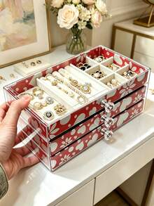 1 buah Kotak Perhiasan Akrilik Transparan 5 Lapis, Kotak Penyimpanan Perhiasan Kapasitas Besar, Kotak Display Penyimpanan Perhiasan Gaya Laci, Cocok untuk Anting, Cincin, Gelang, Kalung, Pilihan Ideal untuk Penyimpanan dan Pengorganisasian Perhiasan di Rumah - beraneka warna - View 6
