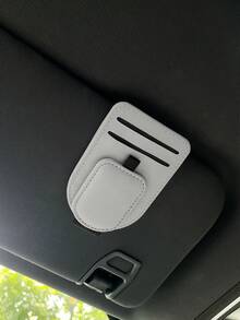 1pc Car Storage Bag, Multifunctional Fashion Glasses Holder, Compact Space-Saving Design, Dual Card Slots, Strong Magnetic Closure, Convenient Access, Practical Car Interior Accessory - Car-mounted - View 24