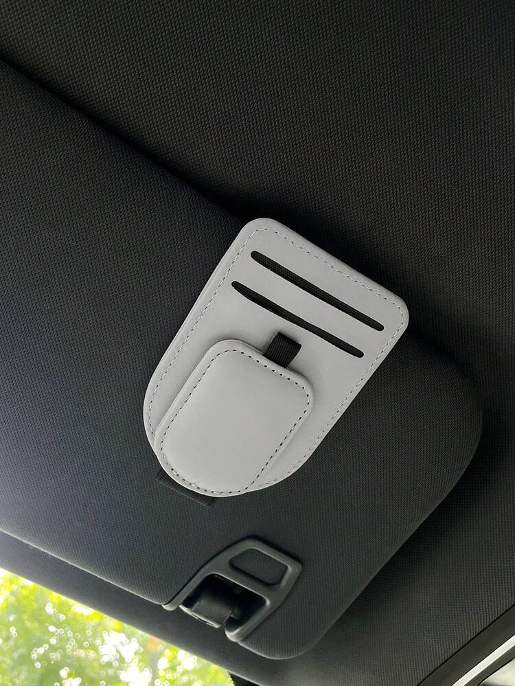 1pc Car Storage Bag, Multifunctional Fashion Glasses Holder, Compact Space-Saving Design, Dual Card Slots, Strong Magnetic Closure, Convenient Access, Practical Car Interior Accessory - Car-mounted - View 25