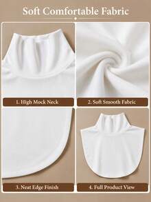 High Neck Fake Collar Women's High Elastic Neck Warmer Shawl Windproof Warm Base Layer Decoration Suitable For Outfit Matching, Winter Base Layer, Windproof Warmth, Autumn/Winter High Neck Scarf - Multicolor - View 11