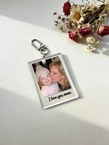 Custom Photo Acrylic Keychain, Personalized Couple Name Bag Charm, DIY Photo Key Chain, Cute Bag Pendant Accessory, Valentine's Day Gift - Multicolor - View 6