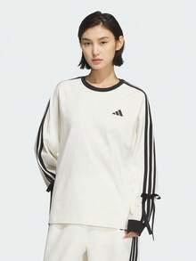 Adidas Women's DANCE LS TEE2 Long Sleeve Knit Collarless T-Shirt TKG3859 - White - View 1