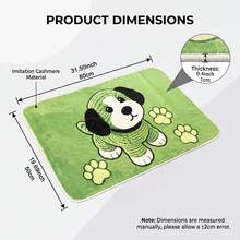 1pc Cartoon Puppy Pattern Faux Cashmere Rug, Soft Carpet Suitable For Bedroom Bedside, Entryway, Study, Non-Slip, Home Essential, Cute Gift For Pet Lovers - Multicolor - View 4