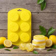 6-Cavity Lemon Slice Silicone Mold, Heat Resistant, Easy Release, 3D Fresh Fruit Shape Chocolate Ice Cube Mold For Home Baking, Suitable For Chocolate Making, Beverage Ice Cubes, Cake Decoration, Home Party Baking, Handmade DIY - Multicolor - View 12