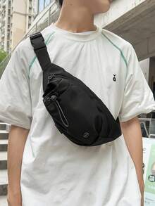 1pc Men's Black PU Leather Crossbody Shoulder Bag, Casual & Business Dual-Use, Suitable For Daily Commute - Multicolor - View 11