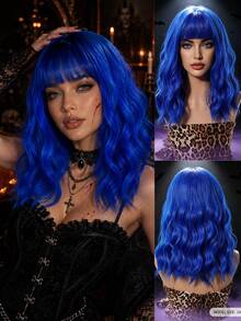 Colorful Short Straight Synthetic Hair Extensions Clip-In, Elegant & Natural, Suitable For Daily Wear, Halloween, Christmas, Cosplay, Matte Texture, Heat Resistant - Multicolor - View 11