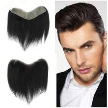 Kercsityn Human Hair Bangs For Men Toupee Hairpieces Designed For Restoring Receding Hairlines Featuring A Basic Straight Style - Multicolor - View 2