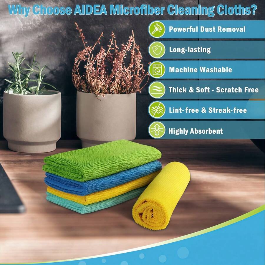 14 Sets Ultra-Fine Microfiber Cleaning Cloths, Soft Absorbent Rags, Car Microfiber Towels, Kitchen Towels, Home Dusting Cloths, Window Cleaning Supplies - Multiple Styles - View 1
