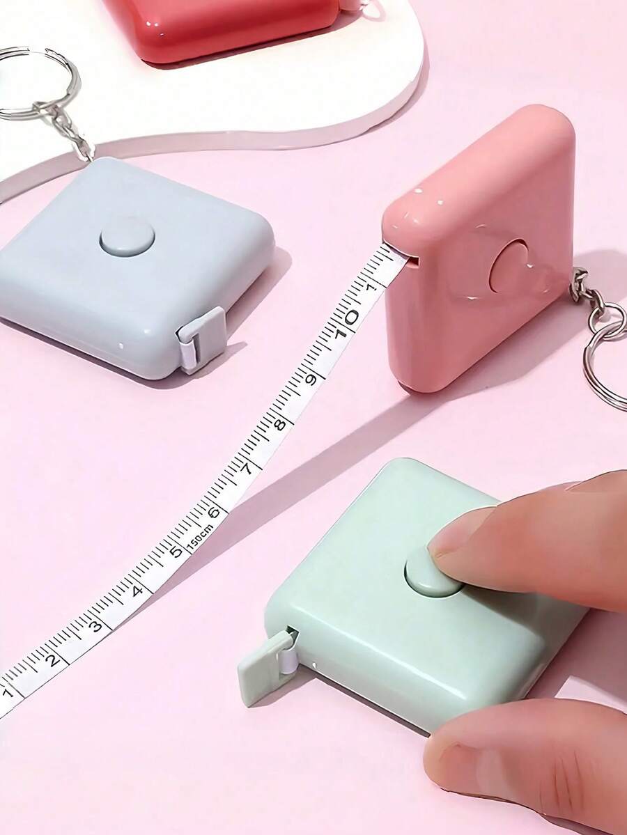 1 thước dây mini 59.06 inch đo cơ thể, thước đo may mặc vải đan thủ công tại nhà, thước rút hai thang đo, màu ngẫu nhiên - A - Xem 1