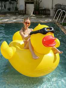 Suitable For Swimming Pool Use. Adult-Sized Inflatable Seat Float, Perfect For Relaxing And Leisure During Vacations, Large White Goose Inflatable Water Float Ride - Upgraded Version - View 1