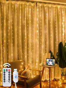 [Classic LED Curtain Lights] USB Operated LED Curtain Lights, Classic Style With Remote, Suitable For Christmas, Weddings, Birthdays, New Year And Atmosphere Lighting - USB Curtain Lights - View 9