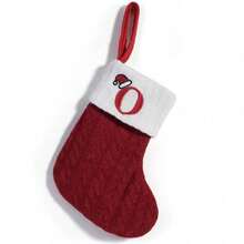 1pc Cute Letter Christmas Sock Decoration Creative Christmas Tree Hanging Ornament Woolen Knitted Socks Decor Prop - A - View 12