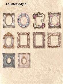 Frame Sticker Pack 2D Flat Vintage Sticker Cutout Frame Decor Sticker Junk Journal Supplies Scrapbooking Collage Materials Planner Creative Stationery(Random Style) - A - View 8