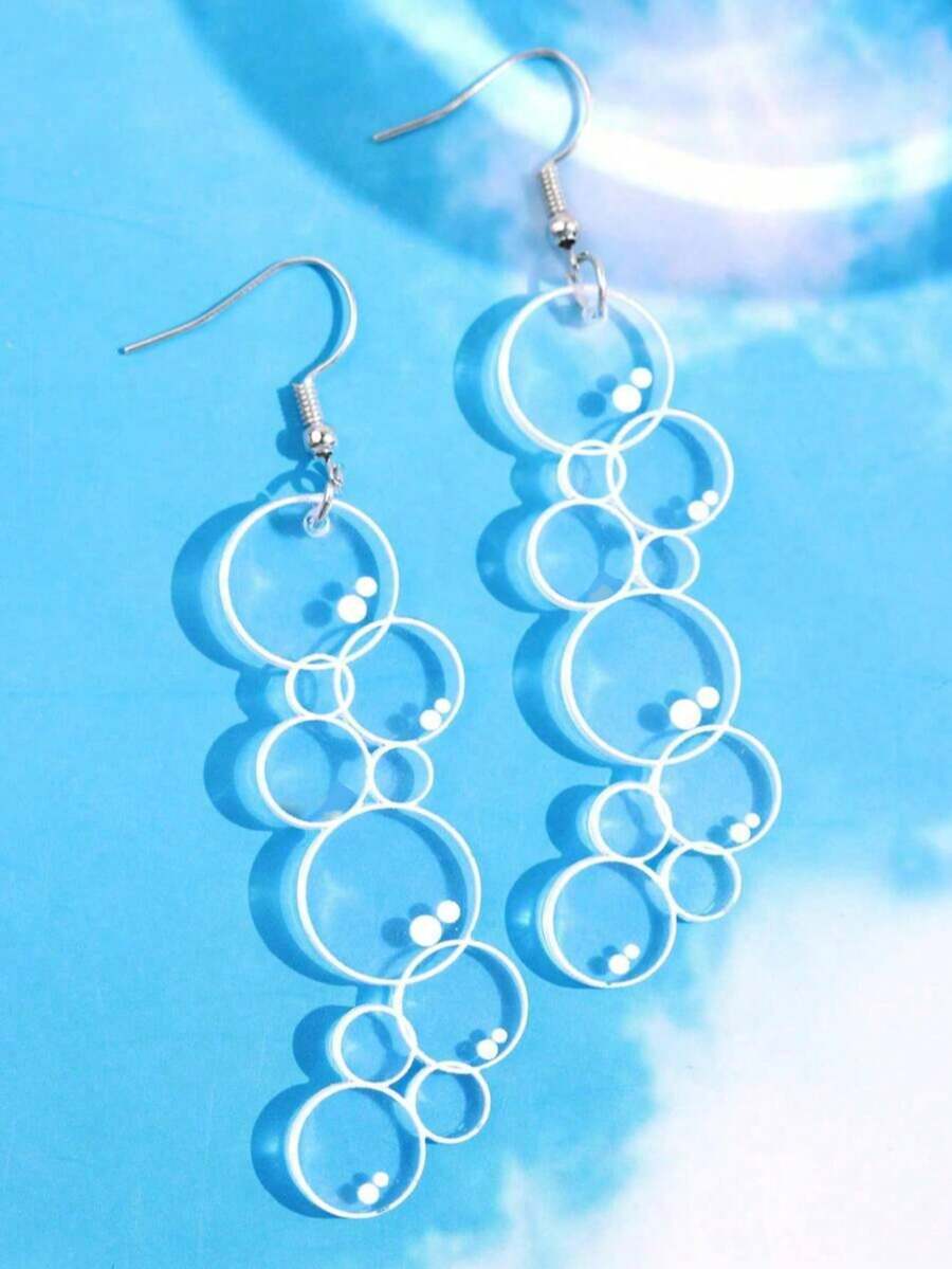 1件夏季搞怪休閒百搭設計泡泡創意個性耳環 - 彩色 - 查看 1