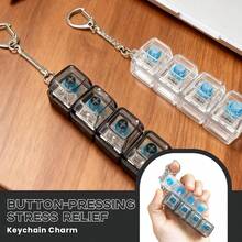Keyboard Decompression Toy, 4-In-1 Keyboard Decompression Button Fingertip Clicker, Keyboard Decompression Keychain, Stress-Relieving Button Gift. - Multicolor - View 6