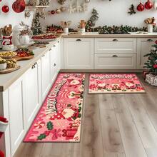 1/2/3 alfombrillas de cocina suaves y absorbentes: diseño con motivos navideños y chimenea: lavables, fáciles de limpiar: perfectas para decorar casas de campo, baños, pasillos, lavabos y lavaderos, para la decoración navideña del hogar y de las habitaciones, y para la decoración navideña en general. - Estilo 33 - Ver 2