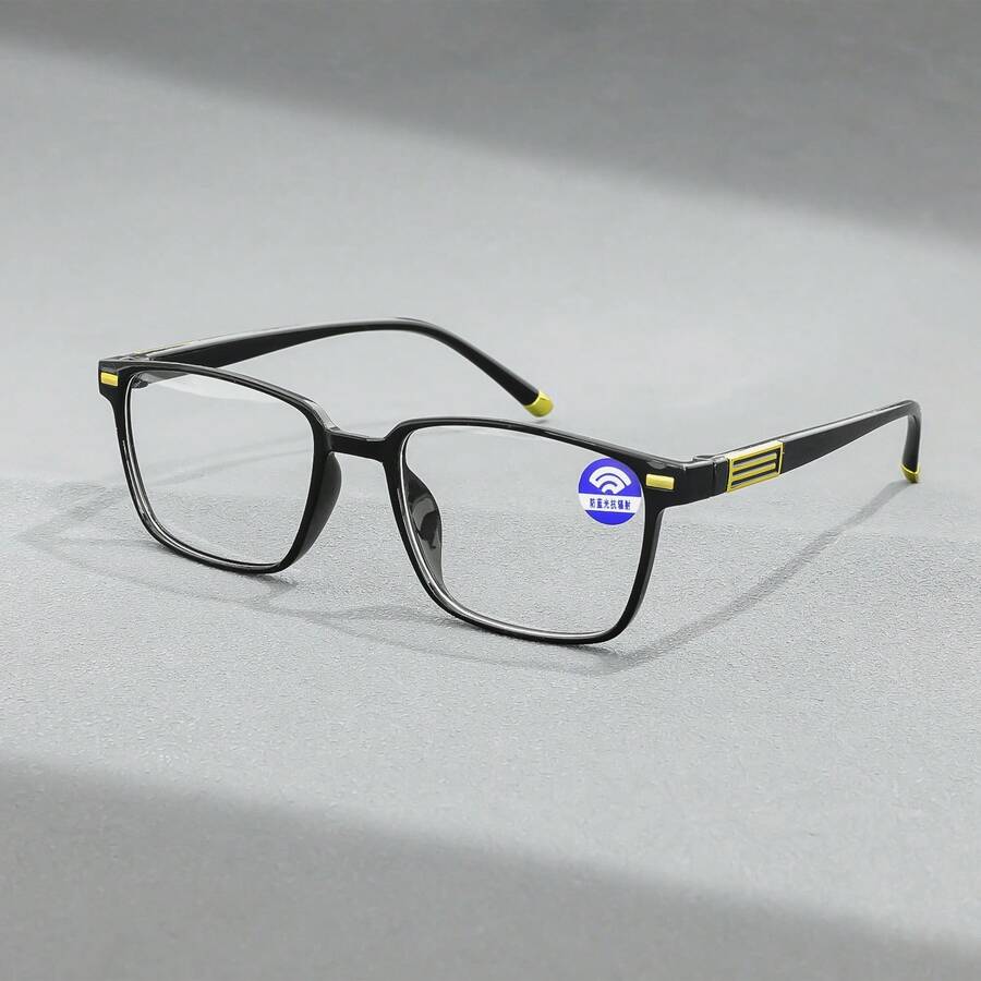 1 Pair Unisex Fashion Square Lightweight Reading Glasses, Featuring Comfortable Non-Slip Design And Lightweight Ergonomic Design, Suitable For Reading, Driving, Fishing And Daily Wear - Multicolor - View 1
