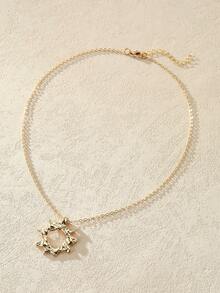 Nocturel Bohemian Style Chunky Gold Sun Pendant Necklace, Eye-Catching Large Pendant, Women's Jewelry - Yellow Gold - View 5
