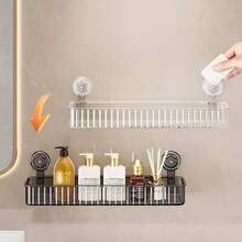 Suction Cup Wall-Mounted Storage Rack, No-Drill Bathroom Kitchen Home Organizer Shelf For Cosmetics, Toilet And Washbasin - Bathroom Shelf - View 8