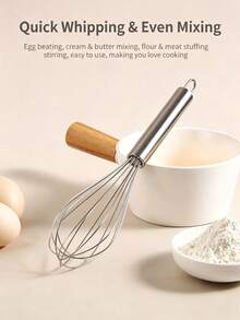 1pc/3pcs Stainless Steel Balloon Whisk Set, Upgraded Cooking Whisks For Mixing, Beating, Blending And Stirring - Silver - View 3