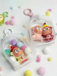 1 Set Cute Star Particle Pocket Baby Bag 10cm Portable Baby Bag Cute Particle Hanging Bag High Transparency Thickened Dust-Proof Storage Portable Baby Bag Data Cable Earphone Storage Bag - View 2