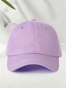 1pc Men's Solid Color Baseball Cap, Adjustable Sun Protection Casual Hat, Spring/Autumn Personalized Embroidered Baseball Cap, Street Fashion Outdoor Sun Protection Casual Hat, Spring/Autumn Travel Beach Vacation - Purple - View 5