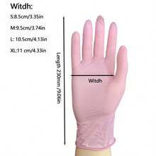100 Pairs Of Multi-Color Disposable Nitrile Gloves, Suitable For Kitchens, Manicures And Daily Cleaning - Essential Household Cleaning Supplies, Small Tools And Disposable Consumables - Pink - View 5