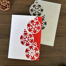 1pc Christmas Card Carbon Steel Scrapbooking Metal Cutting Template, DIY Paper Card Making Craft - Snowflake - View 5