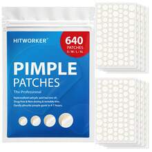 640PCS Round Face Patch Stickers, Multi Size Transparent Facial Sticker Set, S/M/L/XL Patch Collection, Ultra Thin Design Beauty Accessories For Daily Styling - Multicolor - View 1