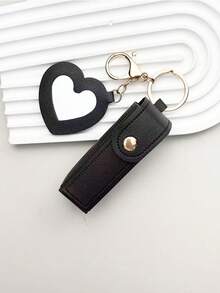 1/3PCS Portable Lipstick Lipstick Package Simple Love Mirror Lipstick Storage Set Keychain Pendant, Commuting Dating Double Lipstick Storage Keychain - Multicolor - View 51