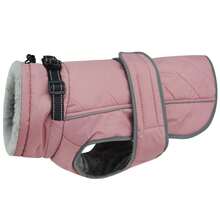 Dog Winter Coat, Thickened Warm Fleece Lining, Adjustable Pet Vest With Reflective Strip, Built-In Collar D-Ring, Outdoor Medium To Large Dog Jacket - Coral Pink - View 13