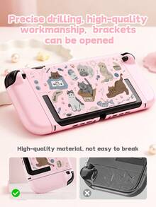 Jemdura, Compatible With Switch 2nd Generation Protective Case (2025), 1pc Cat Line Drawing Switch Game Console Accessory Protective Shell, Compatible With Switch 2 Model, Expandable Kickstand Hard Shell, Best Gift Compatible With Switch Players. - View 5
