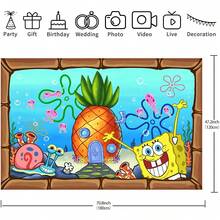 WPETLE Pineapple House Underwater Backdrop, Cartoon Photography Background, Children's Birthday Party Wall Decor - Multicolor - View 10