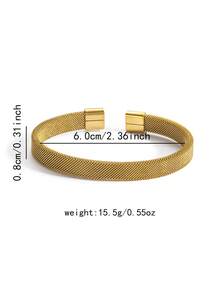 1 buah Gelang Stainless Steel Matte Vintage Terbuka, Tahan Air & Tahan Pudar, Perhiasan Pergelangan Tangan Minimalis untuk Pria, Hadiah - szgss012 - View 8