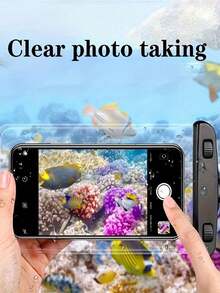 1pc Waterproof Phone Pouch, PVC Transparent Sealable Touchscreen, Full View Full Coverage Style Portable Swimming/Surfing Phone Case, Multicolor - Multicolor - View 4