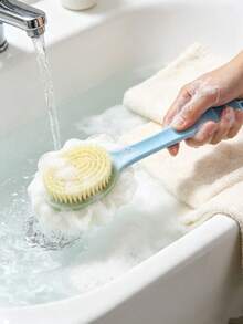 1pc Extra Long Handle Exfoliating Shower Brush, Suitable For Back Massage, Shower Exfoliating Brush, Soft Bristle Brush Head, Non-Slip Handle, Especially Suitable For Hard-To-Reach Areas, Home Essential, Bathroom Decor - Multiple Specifications - View 6